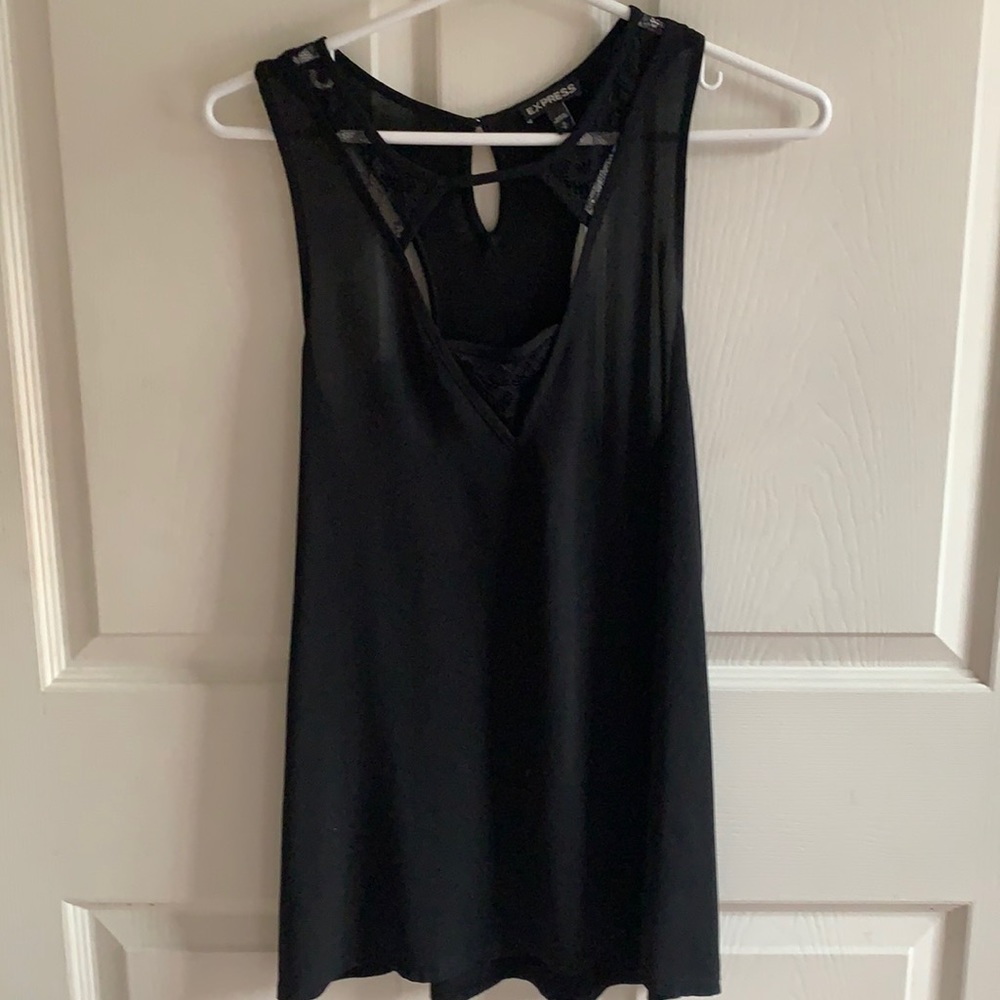 Express partial lace tank top